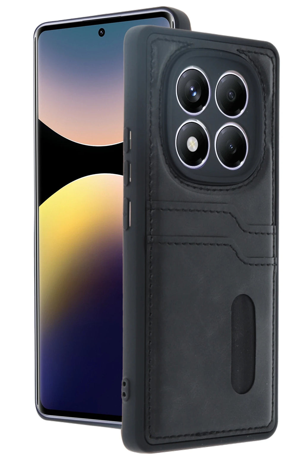 nebaktın Xiaomi Redmi Note 14 Pro 4G Kılıf Sara Kartvizitli Deri Kılıf - Siyah 1