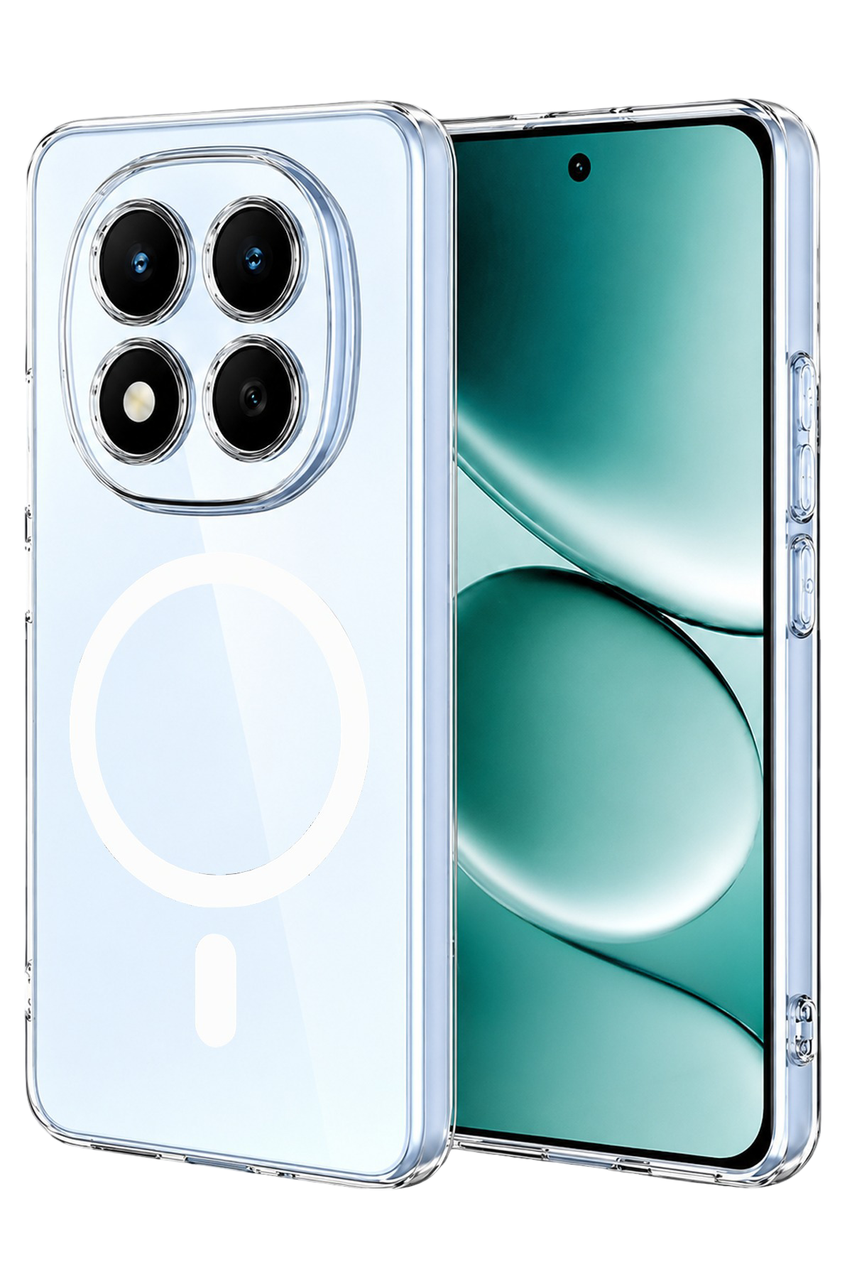 nebaktın Xiaomi Redmi Note 15 4G Combo Sert Şeffaf Magsafe Kapak - Şeffaf 1
