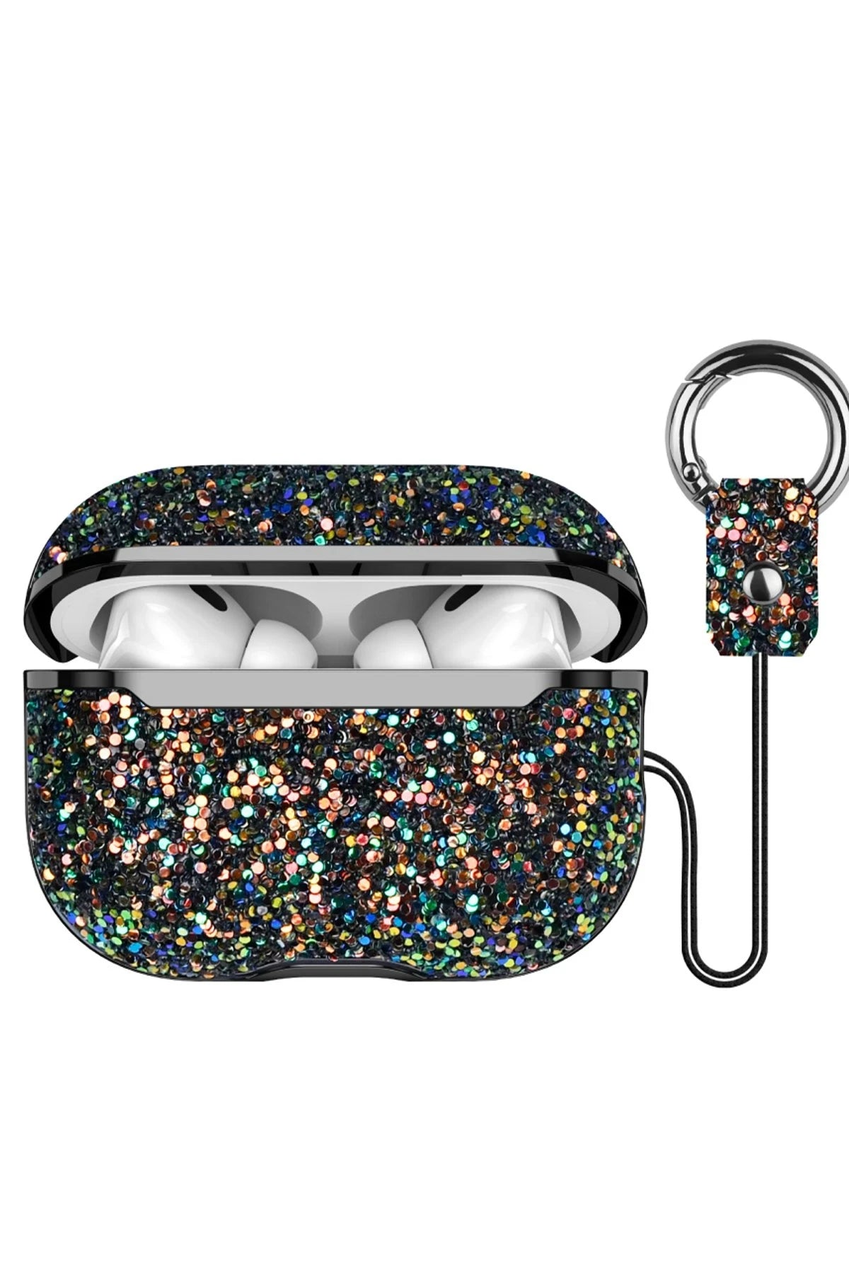 Onegif Apple Airpods Pro 2 (2.nesil) Bright Simli Airpods Kapak - Siyah 1