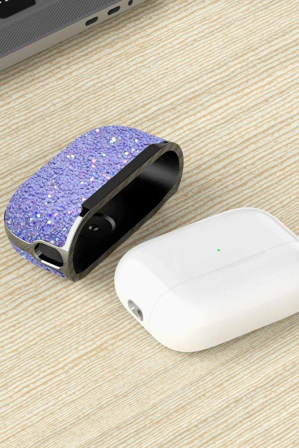 Onegif Apple Airpods Pro 2 (2.nesil) Bright Simli Airpods Kapak - Siyah 5