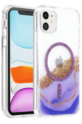 Onegif Apple iPhone 11 Lotus Simli Magsafe Kapak - Mor 1