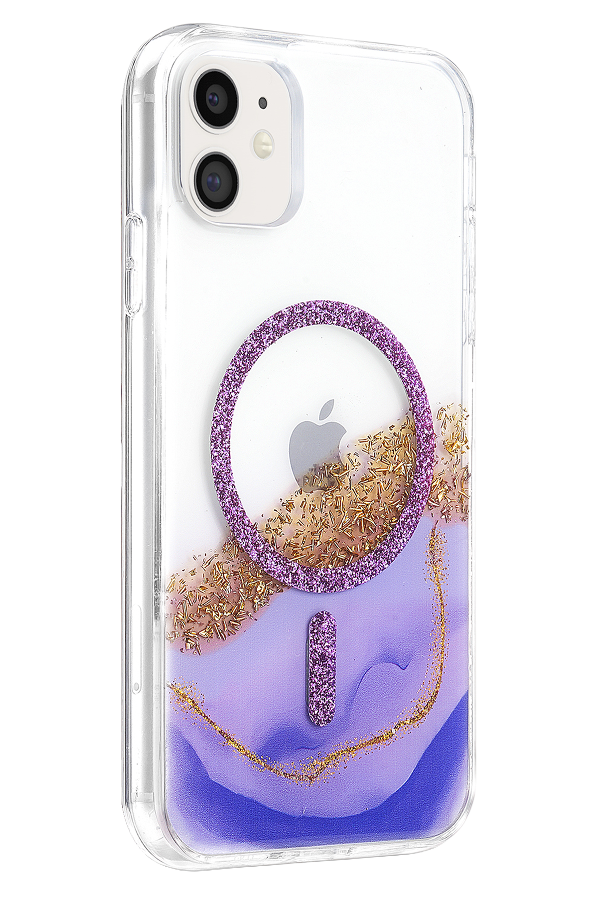 Onegif Apple iPhone 11 Lotus Simli Magsafe Kapak - Mor 2