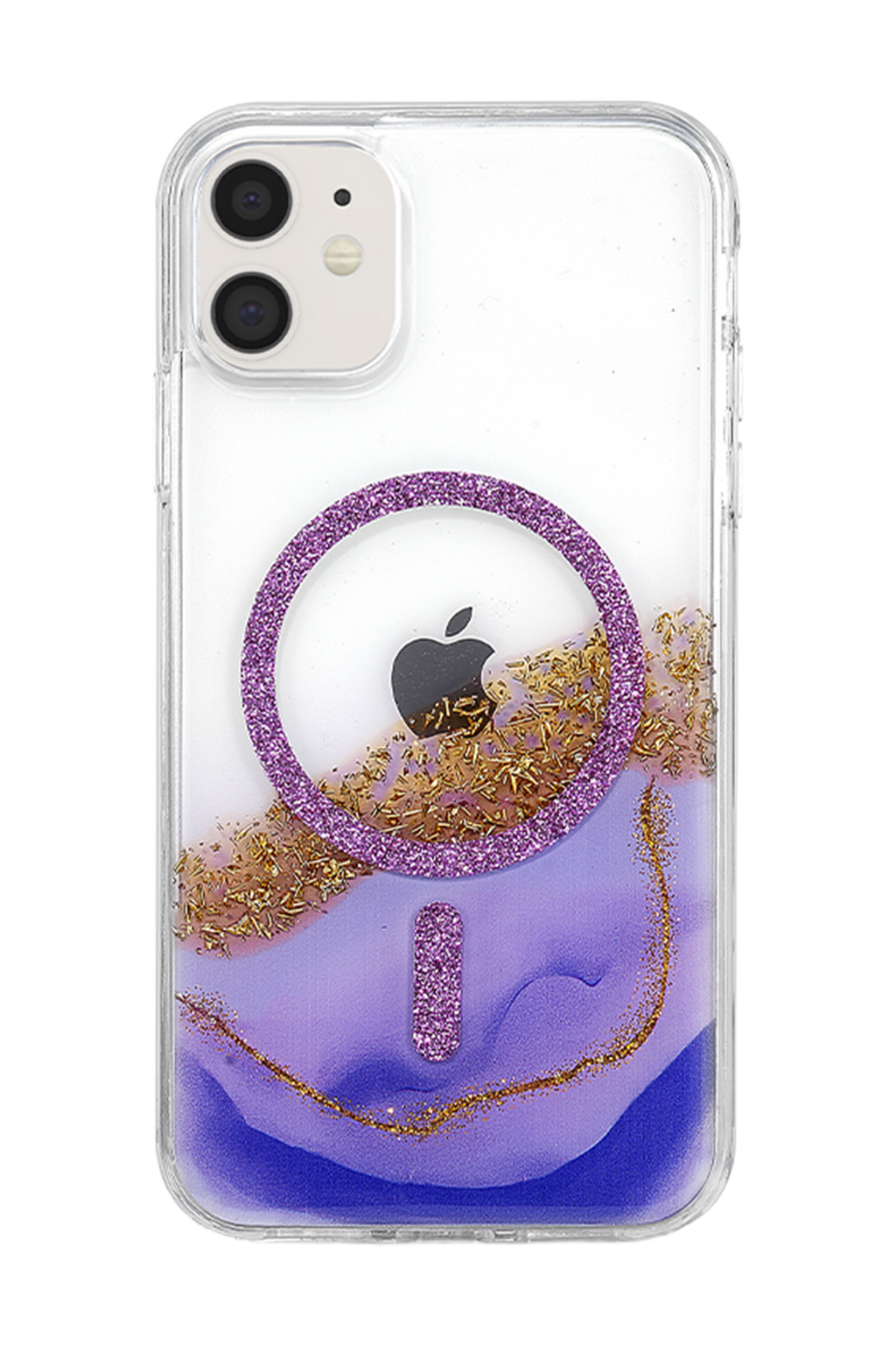 Onegif Apple iPhone 11 Lotus Simli Magsafe Kapak - Mor 3