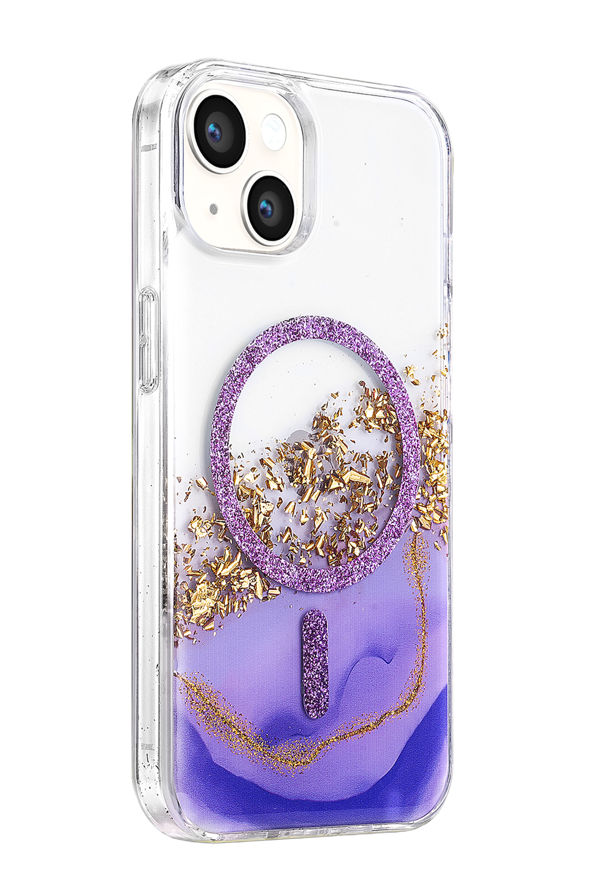 Onegif Apple iPhone 14 Lotus Simli Magsafe Kapak - Mor 2