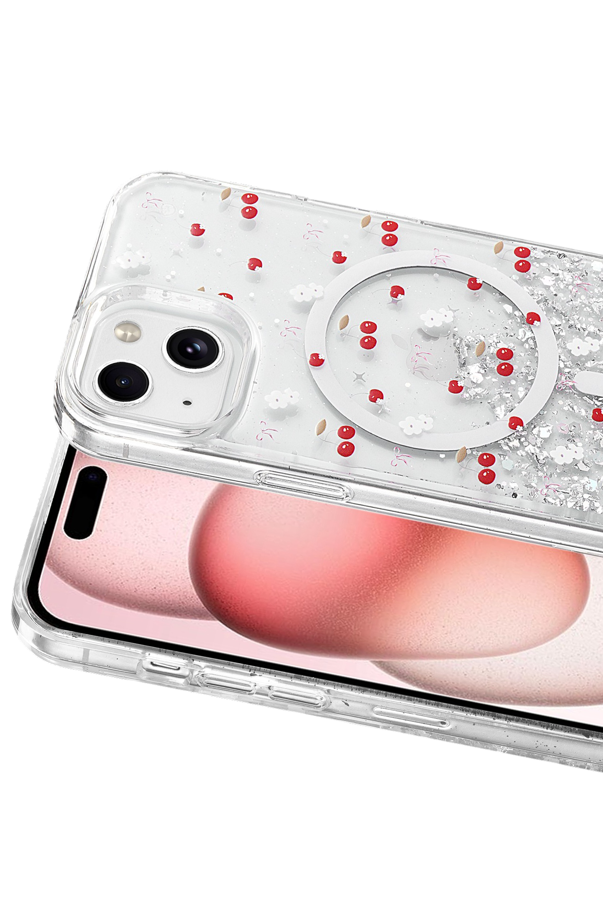 Onegif Apple iPhone 14 Misk Simli Magsafe Kapak - Desen 5 2