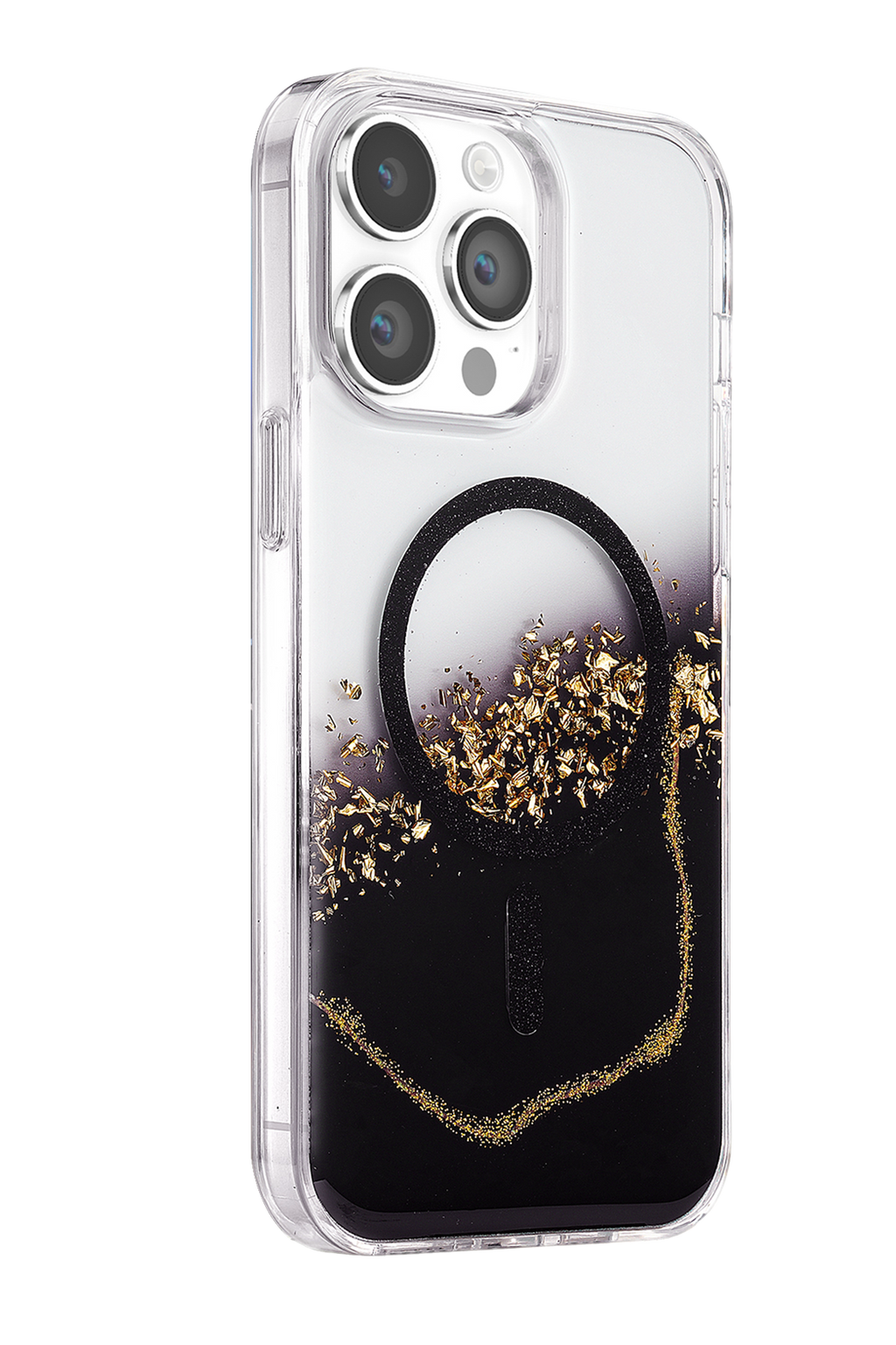 Onegif Apple iPhone 14 Pro Max Lotus Simli Magsafe Kapak - Siyah 2