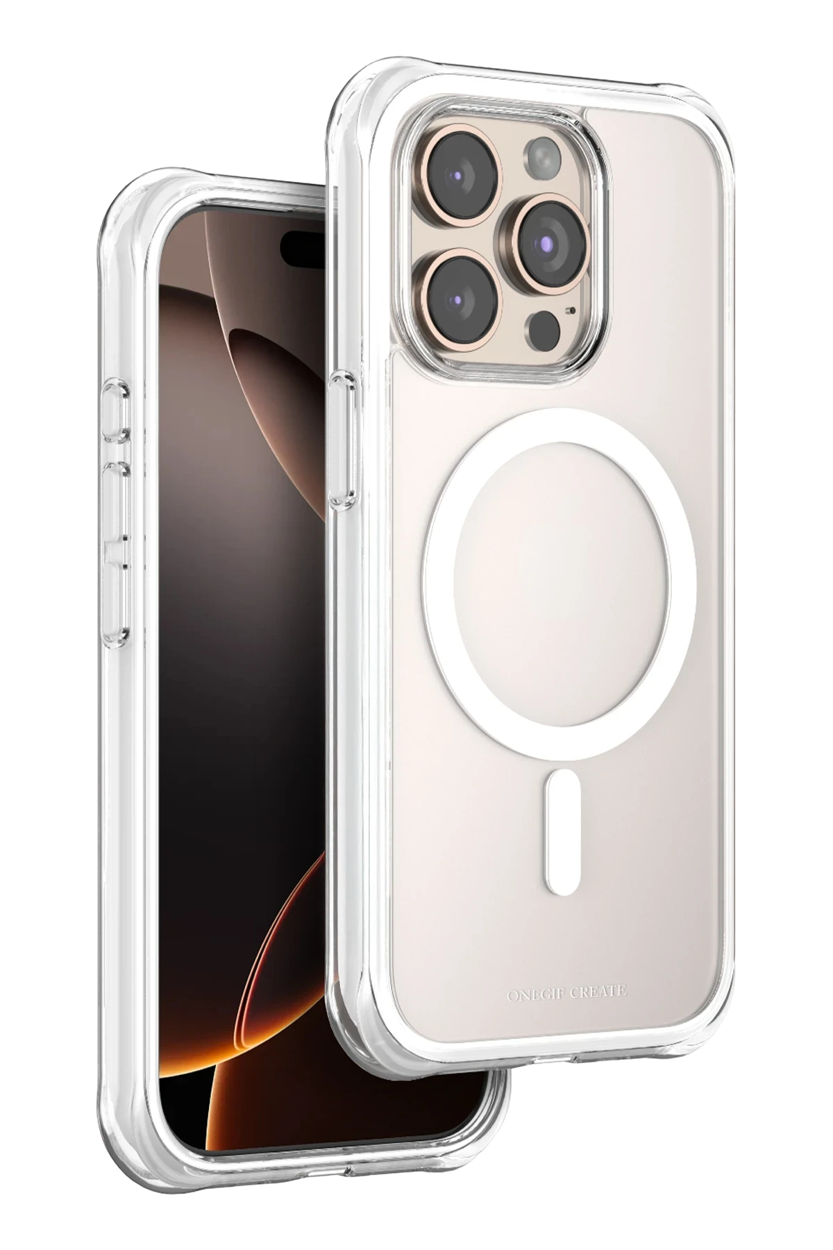 Onegif Apple iPhone 15 Pro Max Hulk Magsafe Kapak - Beyaz 1