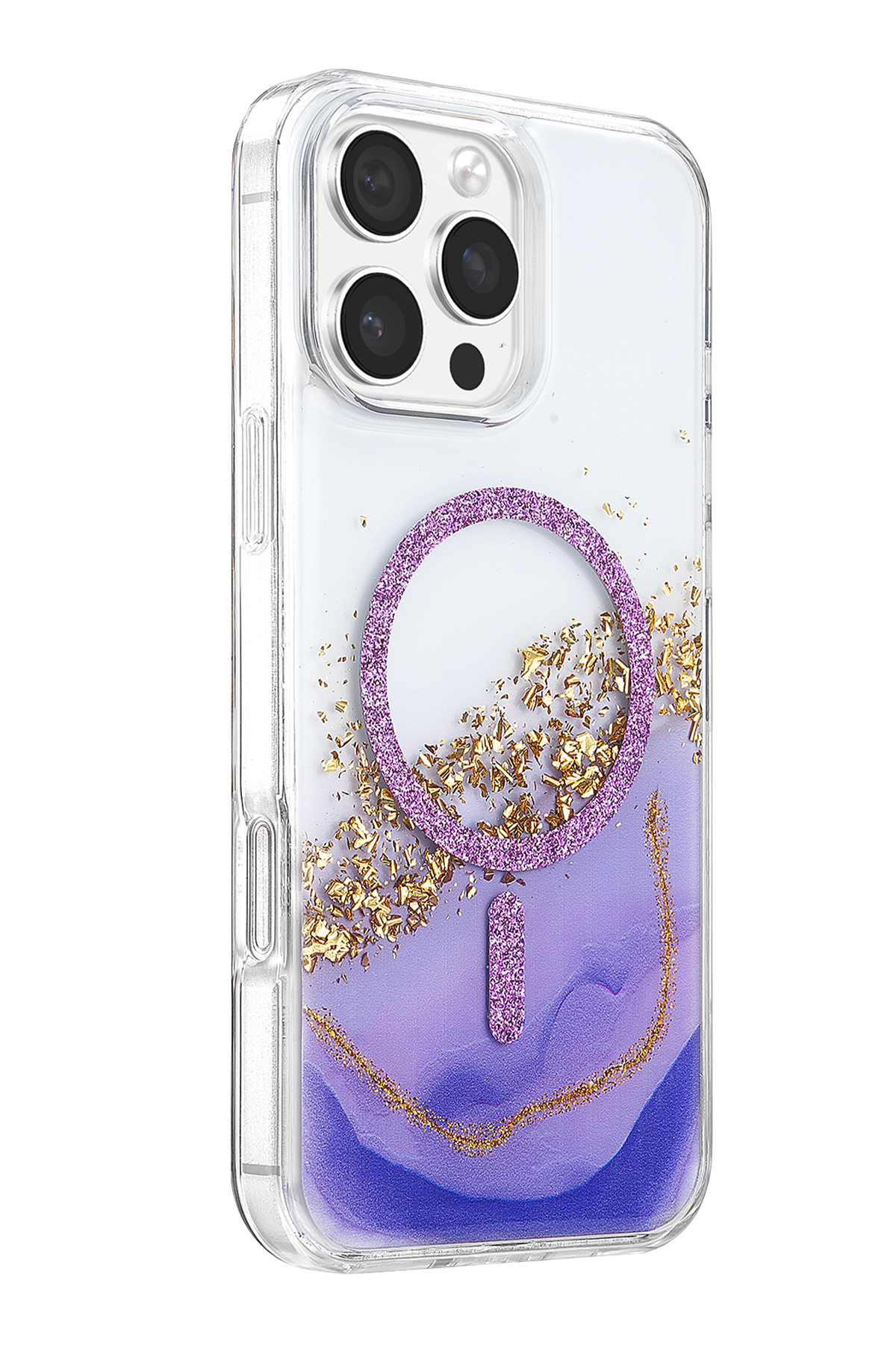 Onegif Apple iPhone 16 Pro Max Lotus Simli Magsafe Kapak - Mor 2