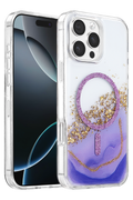 Onegif Apple iPhone 16 Pro Max Lotus Simli Magsafe Kapak - Mor 1