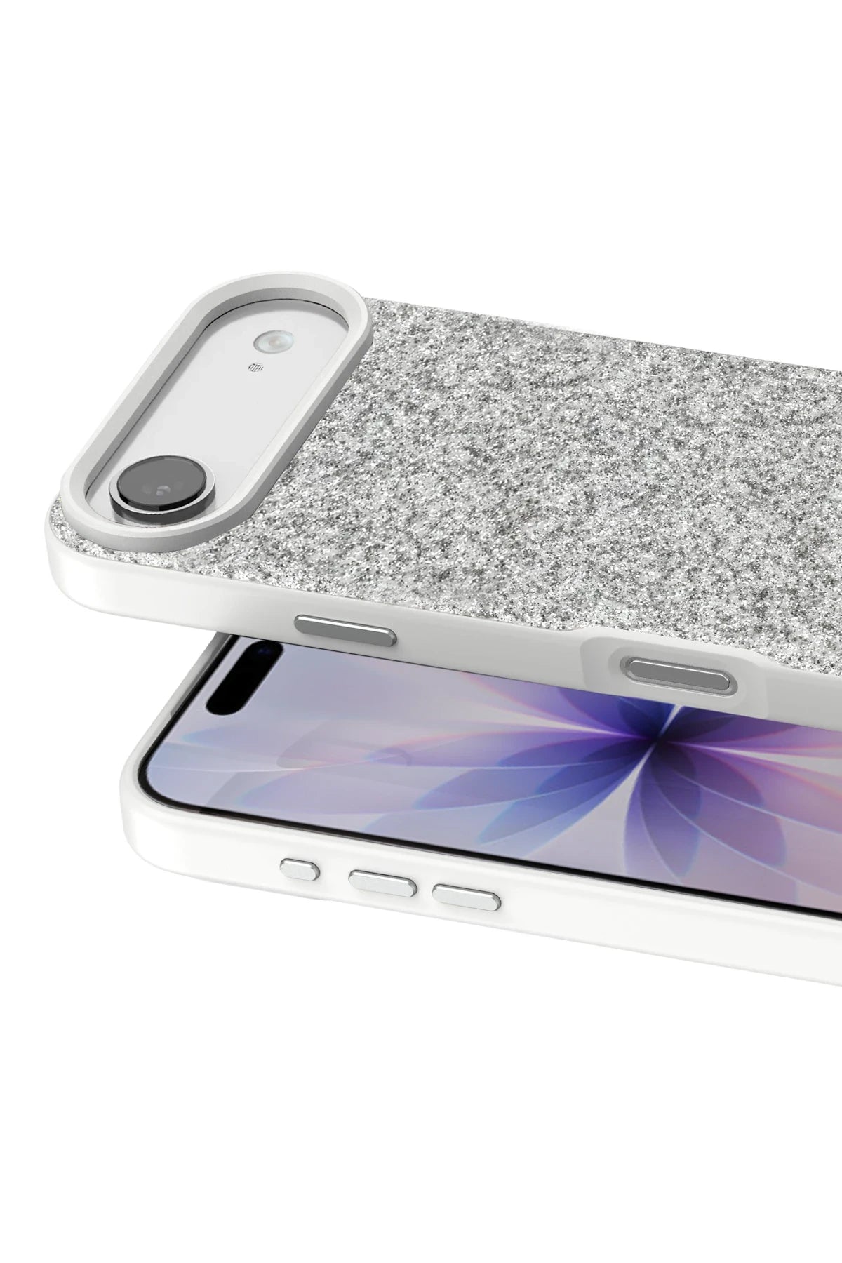 Onegif Apple iPhone 17 Air Bright Simli Kapak - Beyaz 2