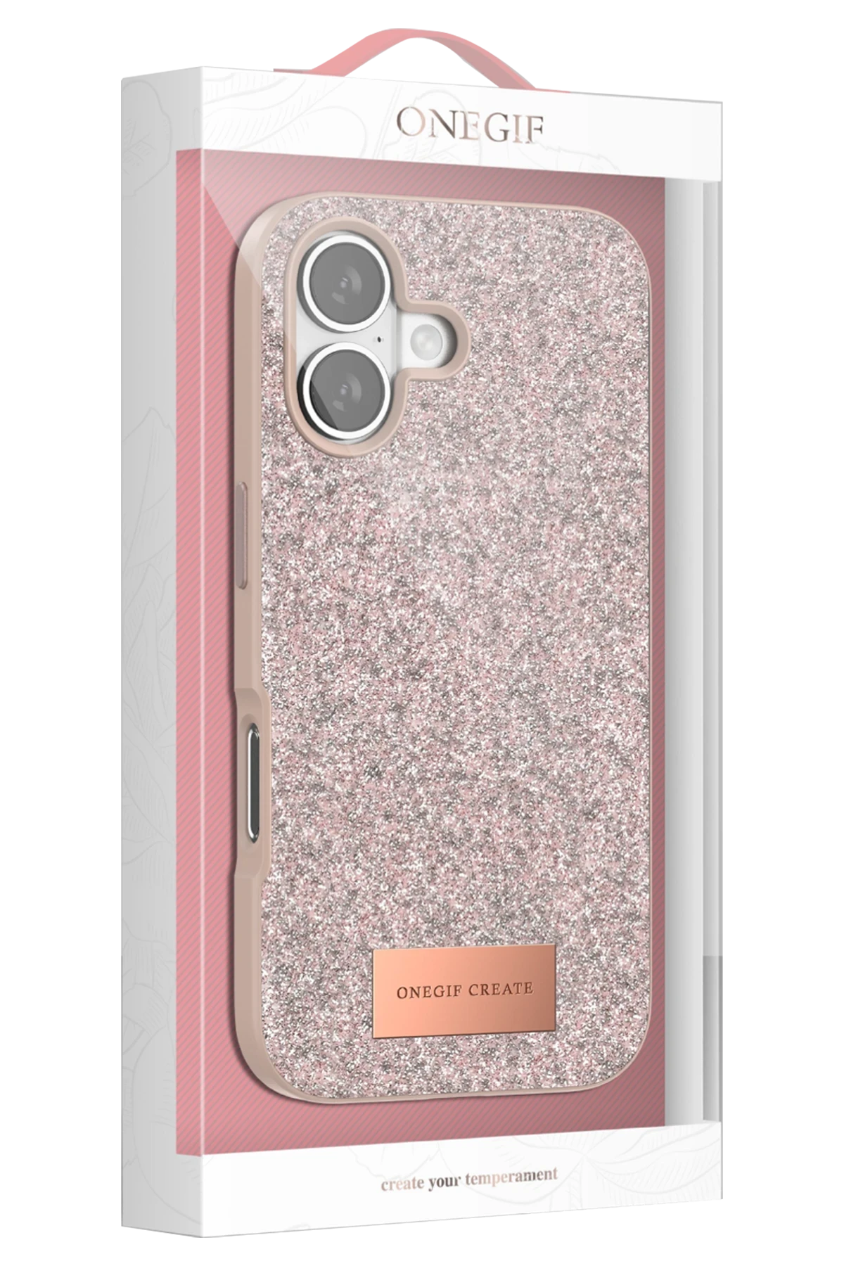 Onegif Apple iPhone 17 Air Bright Simli Kapak - Gold 5