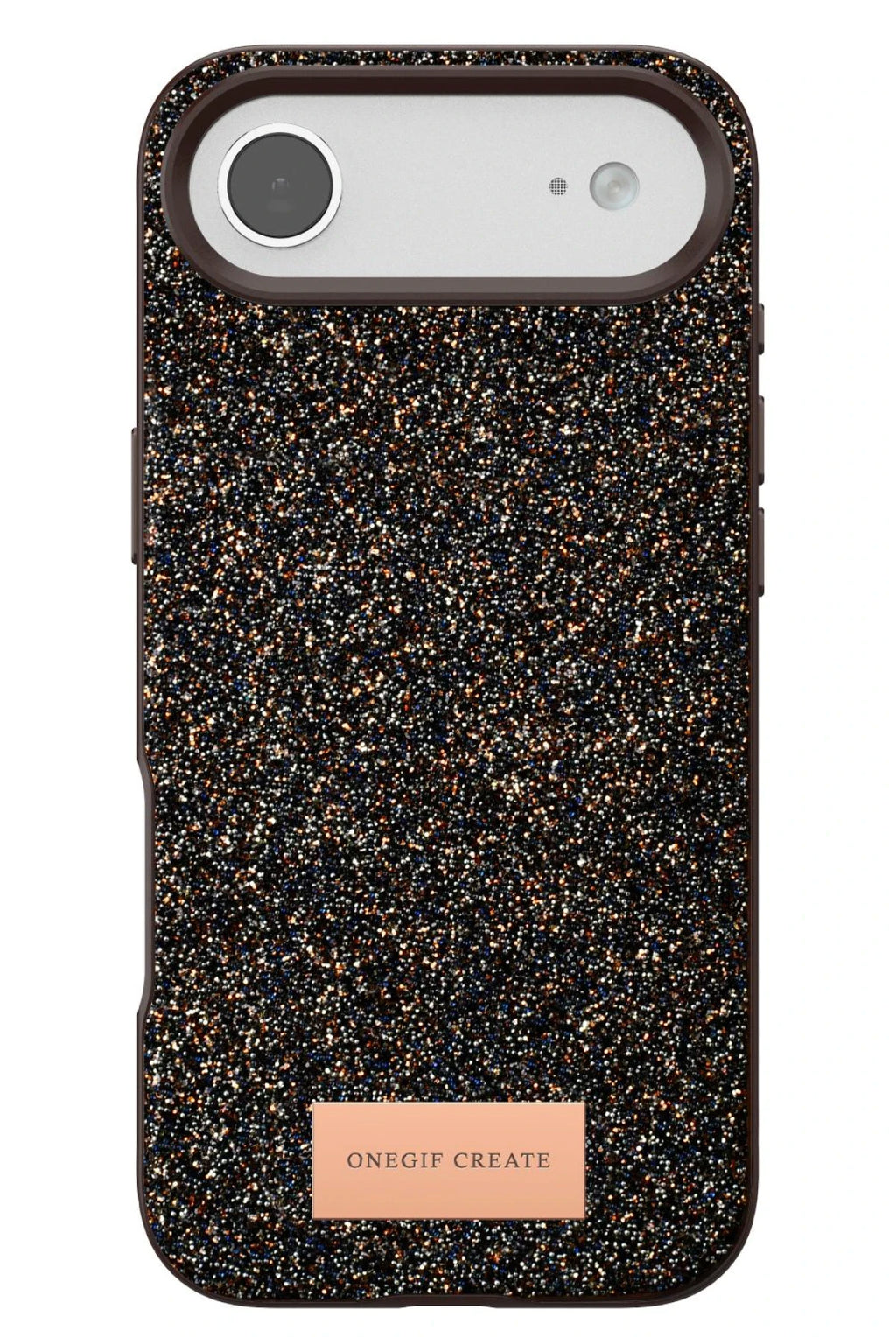 Onegif Apple iPhone 17 Air Bright Simli Kapak - Gold 4