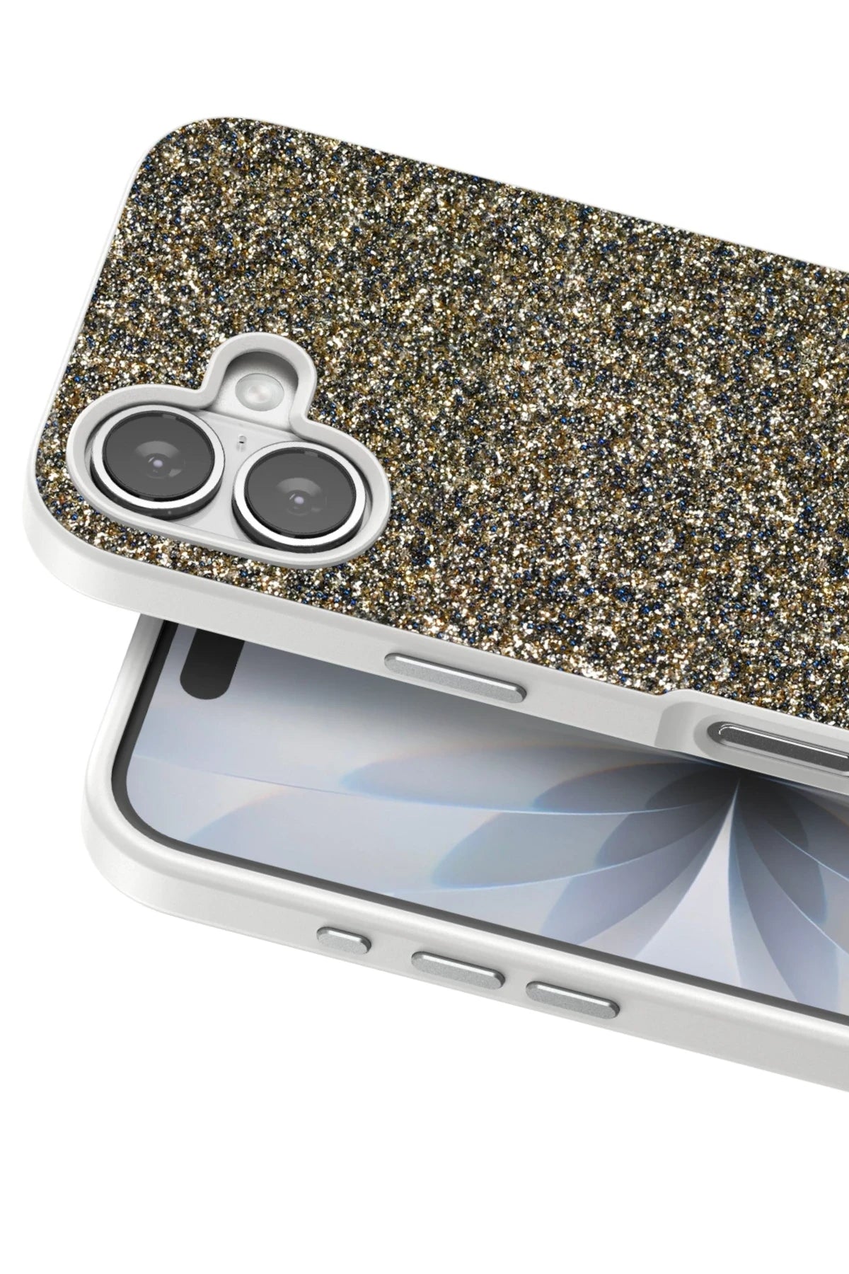 Onegif Apple iPhone 17 Bright Simli Kapak - Çöl Titanyum 2