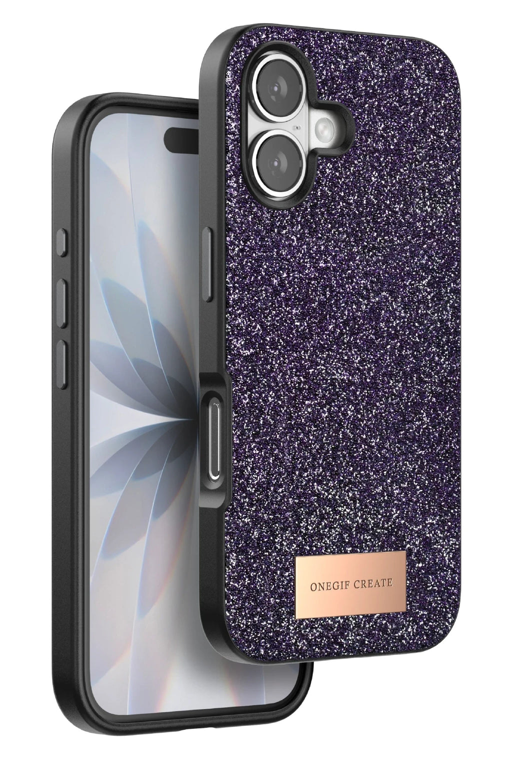 Onegif Apple iPhone 17 Bright Simli Kapak - Derin Mor 1