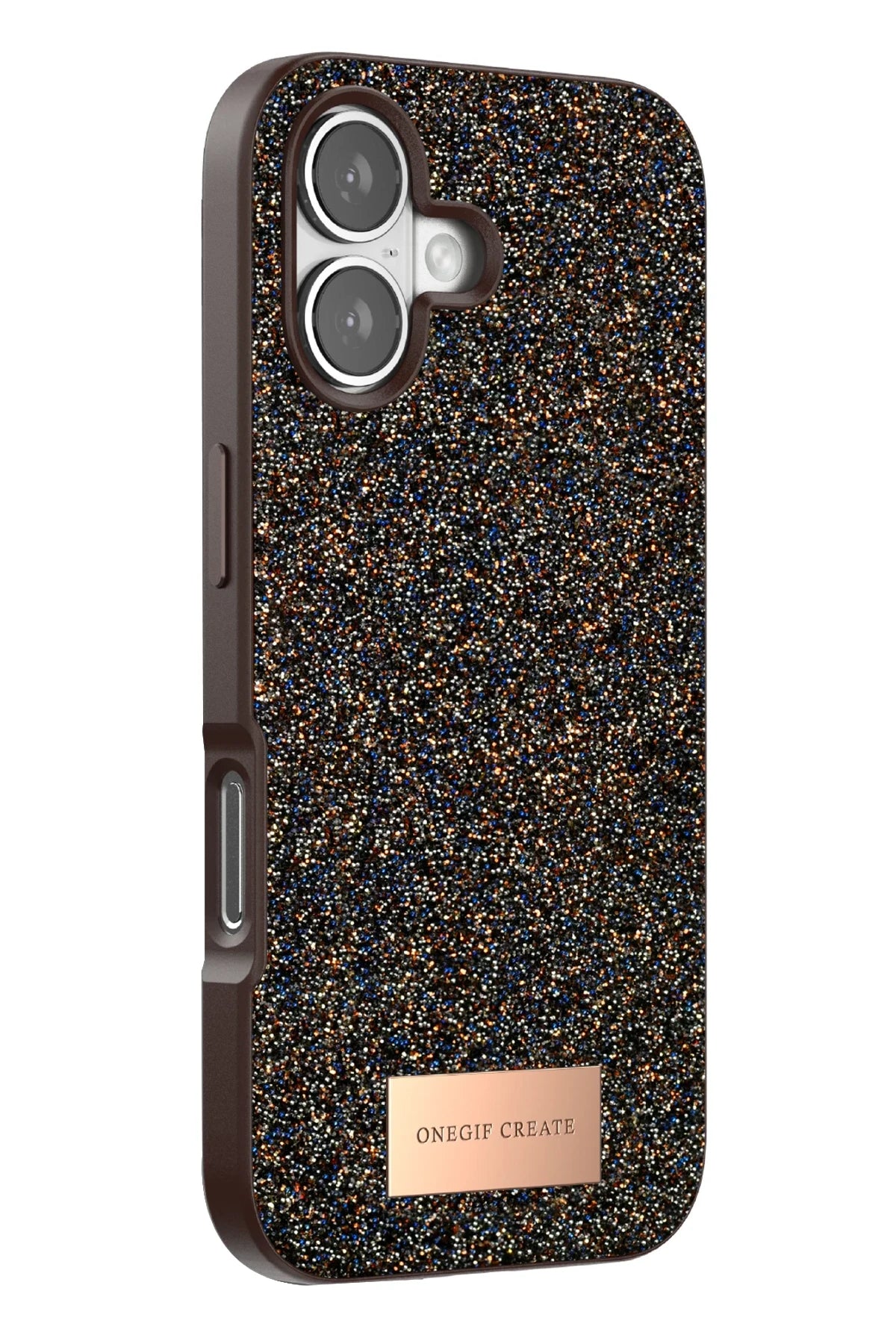 Onegif Apple iPhone 17 Bright Simli Kapak - Gold 3