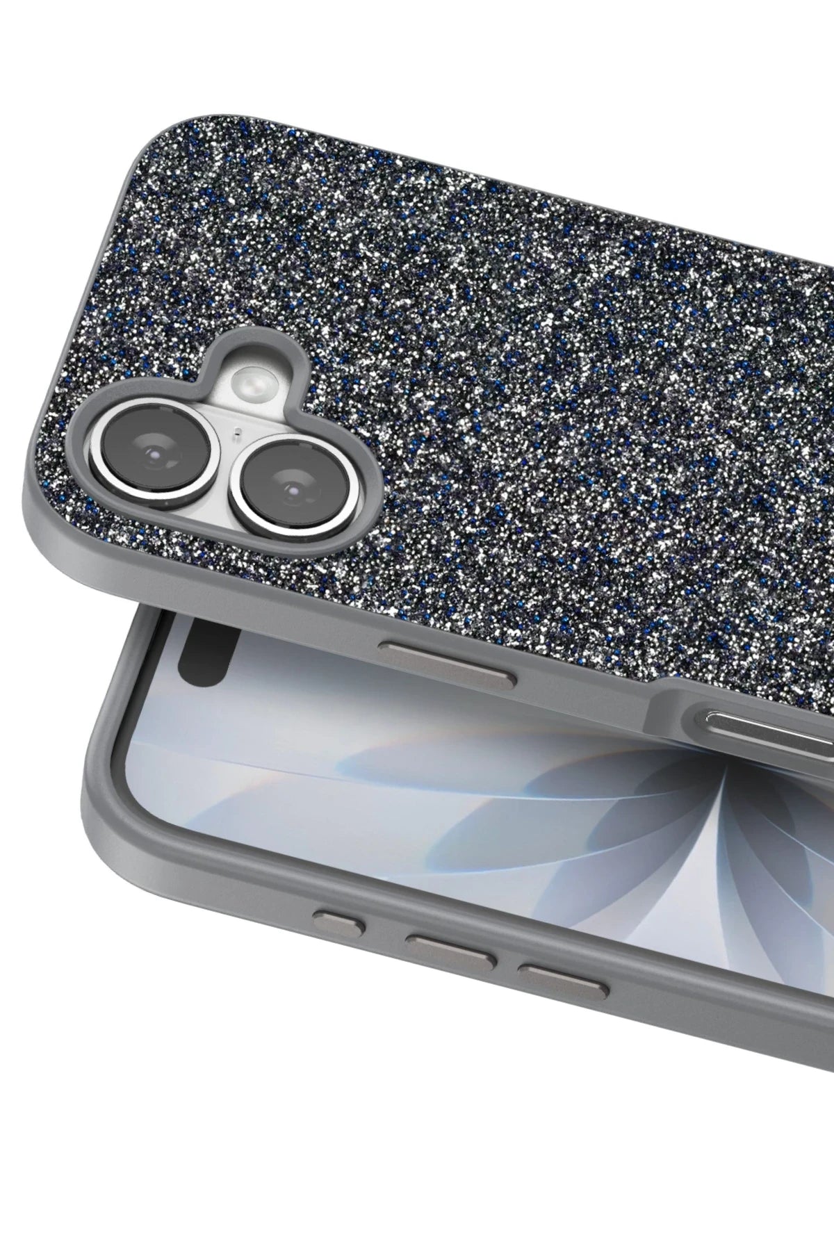 Onegif Apple iPhone 17 Bright Simli Kapak - Gümüş 2