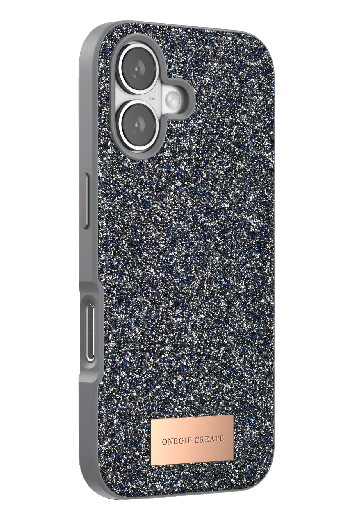 Onegif Apple iPhone 17 Bright Simli Kapak - Gümüş 3