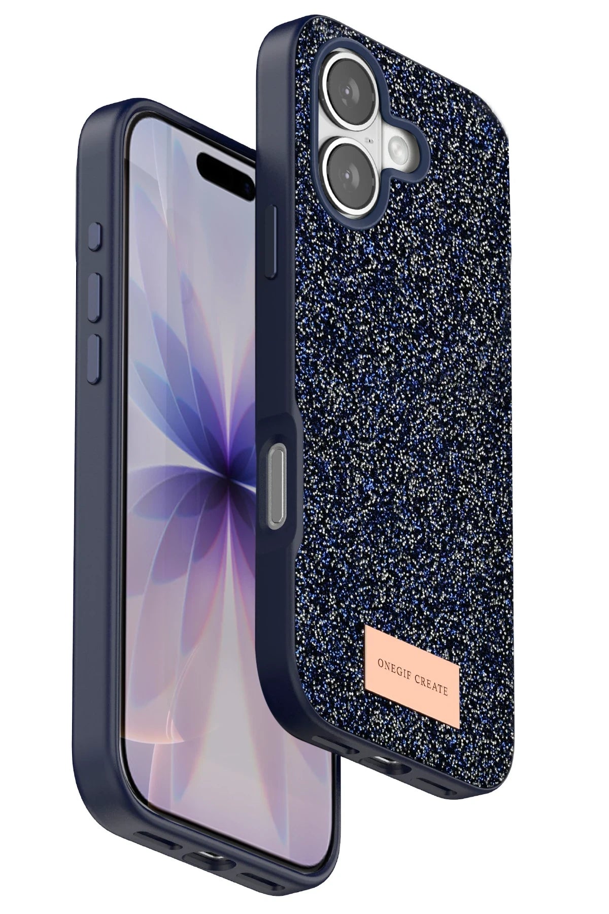 Onegif Apple iPhone 17 Bright Simli Kapak - Mavi 1