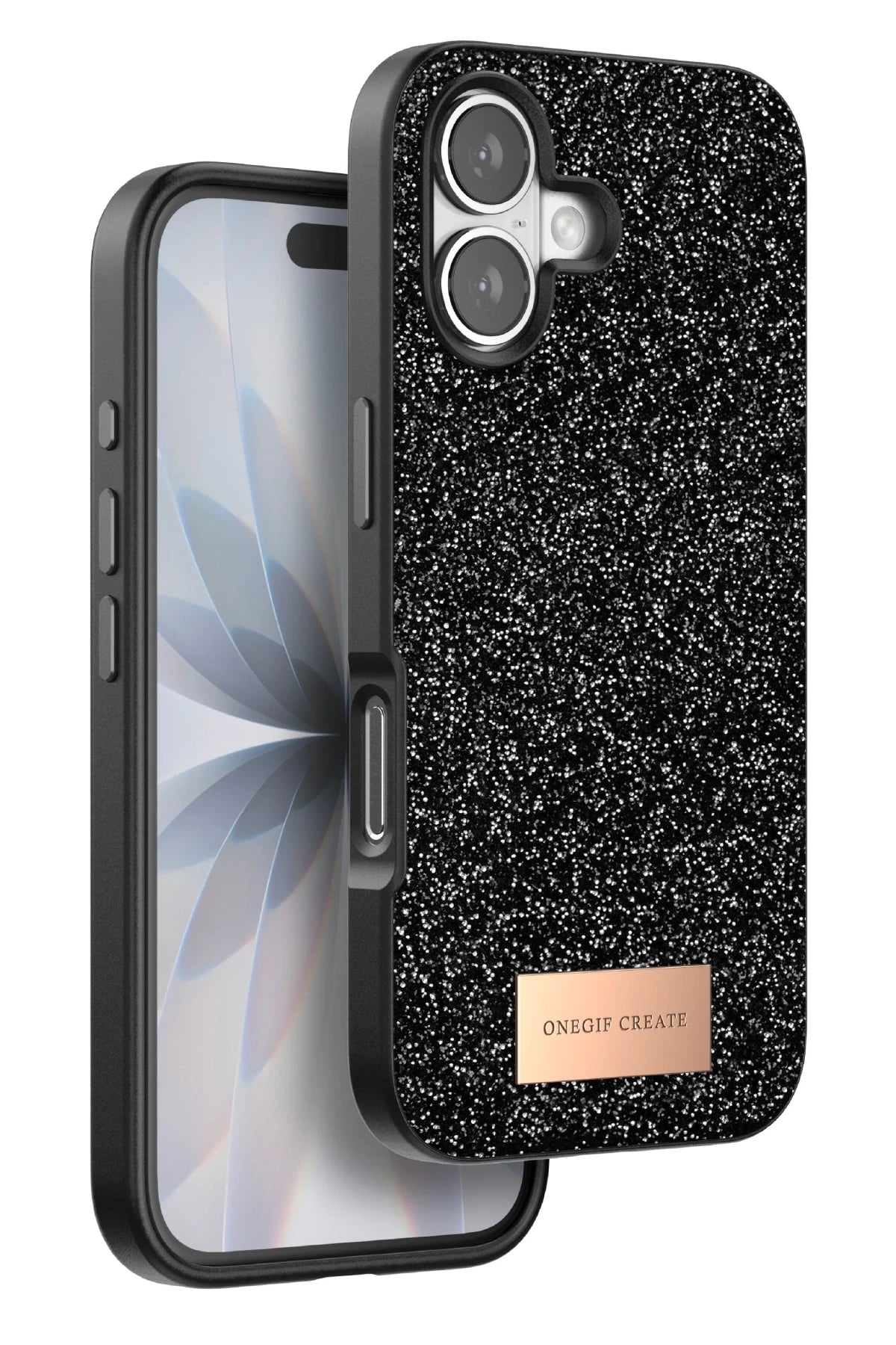 Onegif Apple iPhone 17 Bright Simli Kapak - Siyah 1