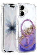 Onegif Apple iPhone 17 Lotus Simli Magsafe Kapak - Mor 1