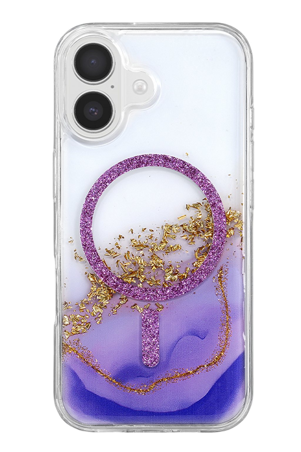 Onegif Apple iPhone 17 Lotus Simli Magsafe Kapak - Mor 3