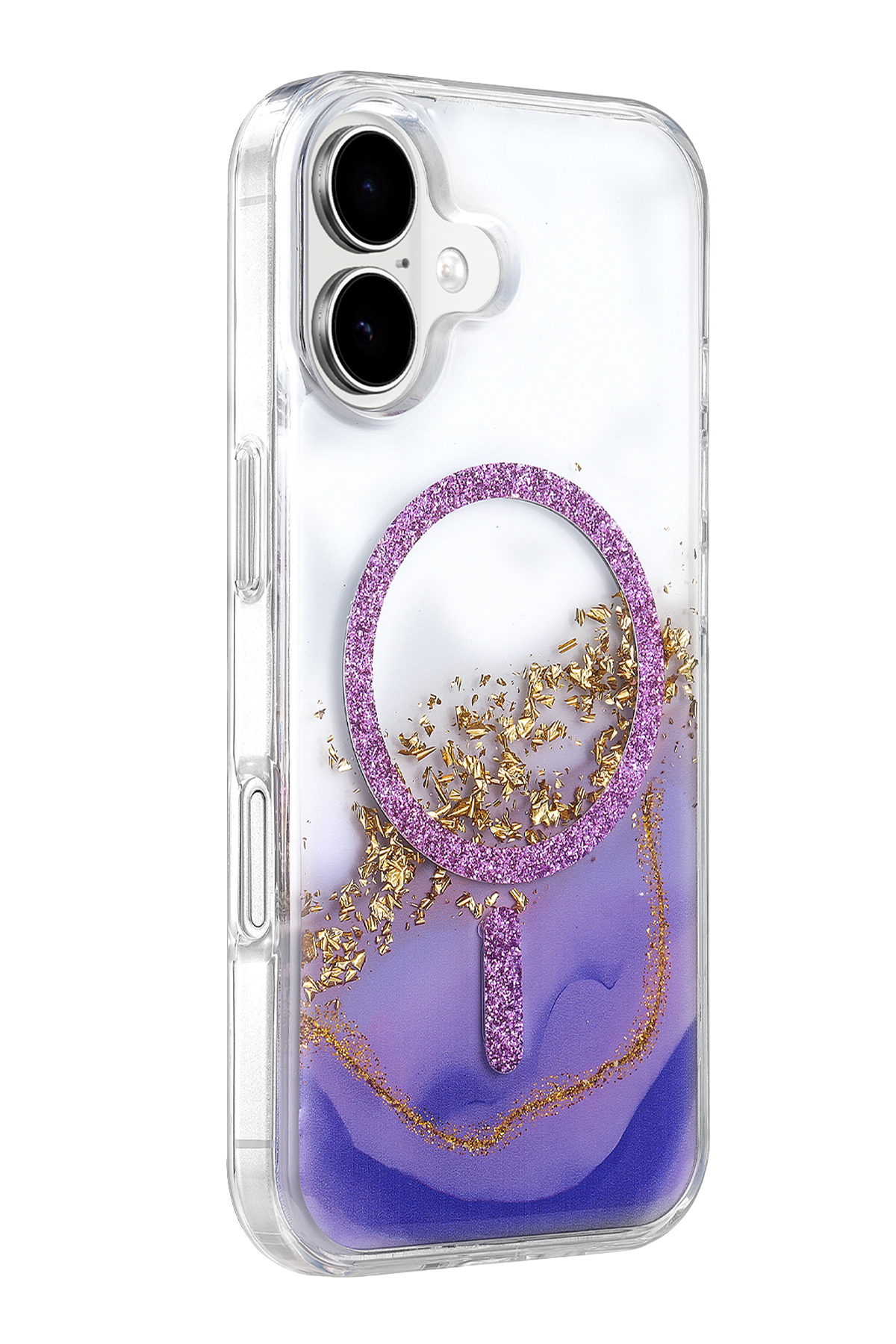 Onegif Apple iPhone 17 Lotus Simli Magsafe Kapak - Mor 2