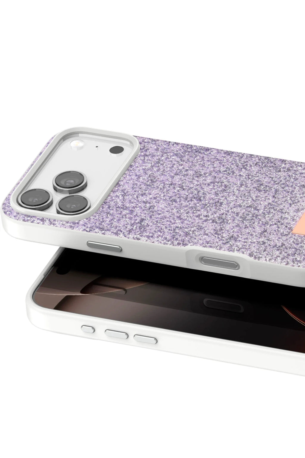Onegif Apple iPhone 17 Pro Bright Simli Kapak - Lila 2