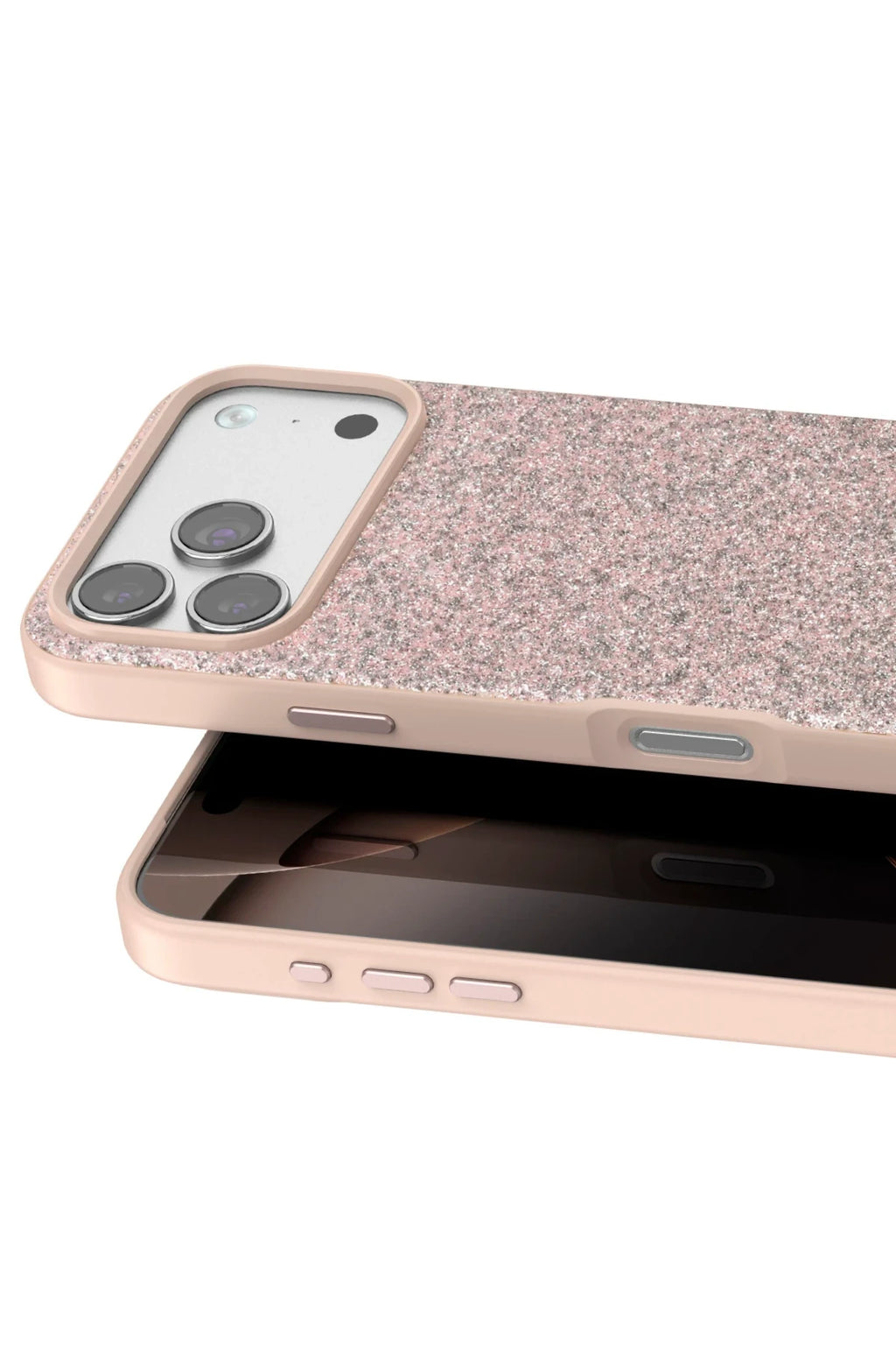 Onegif Apple iPhone 17 Pro Bright Simli Kapak - Pembe 2