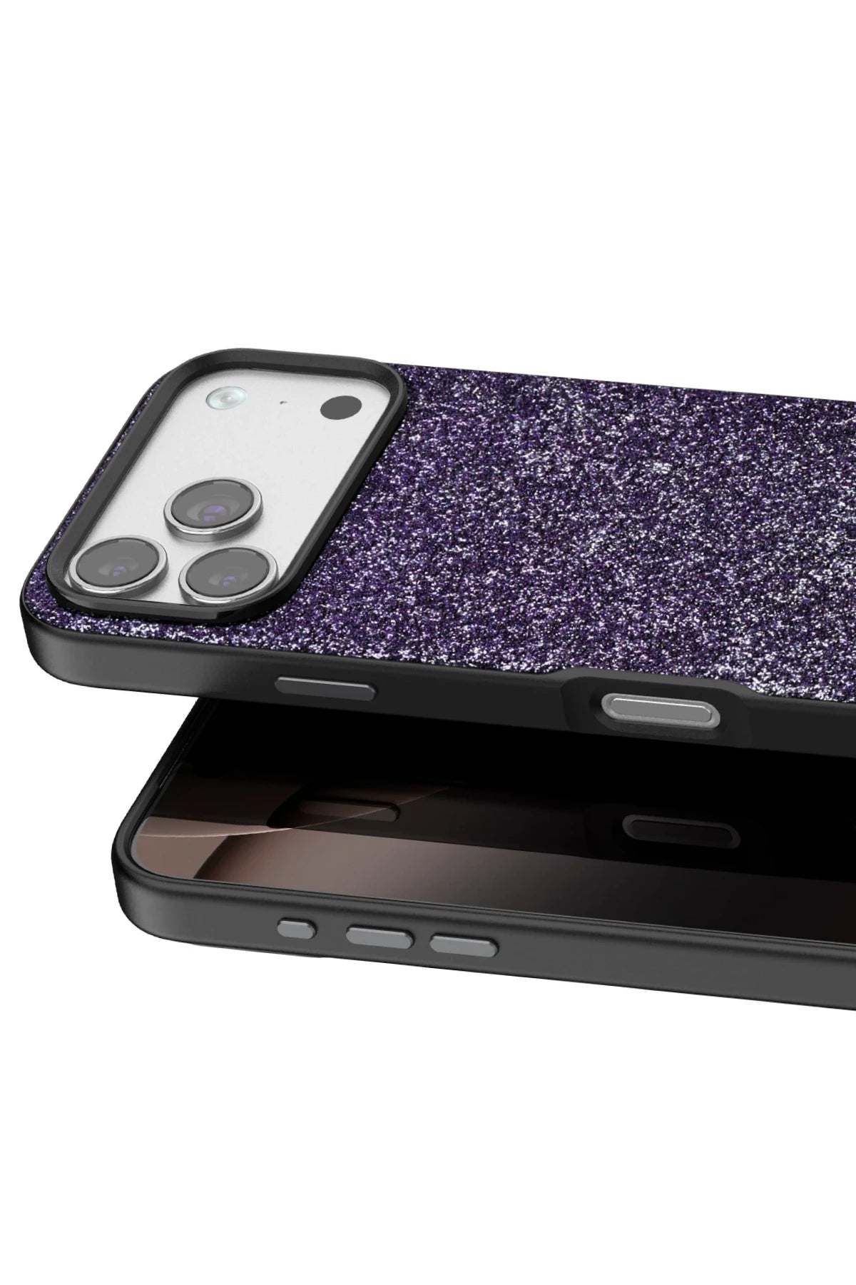 Onegif Apple iPhone 17 Pro Max Bright Simli Kapak - Derin Mor 2