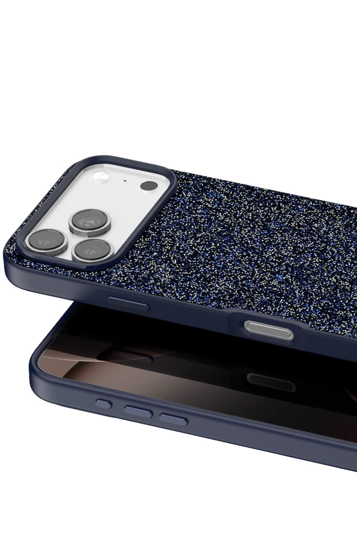 Onegif Apple iPhone 17 Pro Max Bright Simli Kapak - Mavi 2