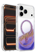 Onegif Apple iPhone 17 Pro Max Lotus Simli Magsafe Kapak - Mor 1
