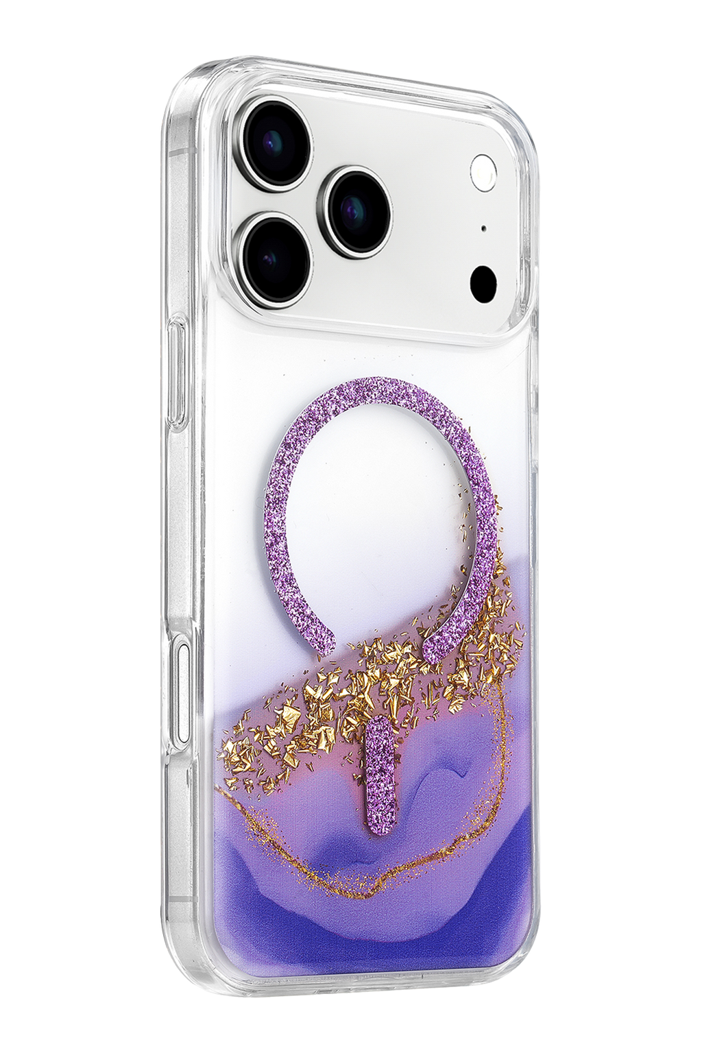 Onegif Apple iPhone 17 Pro Max Lotus Simli Magsafe Kapak - Mor 2