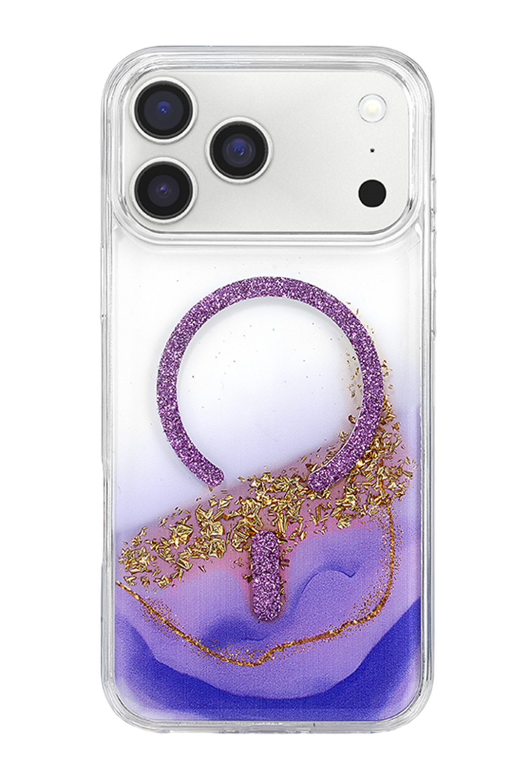 Onegif Apple iPhone 17 Pro Max Lotus Simli Magsafe Kapak - Mor 3