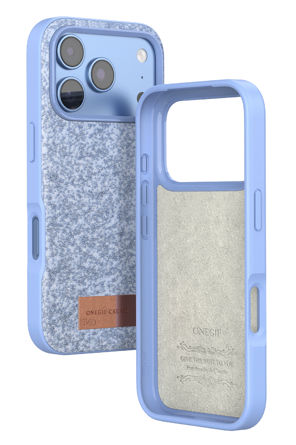 Onegif Apple iPhone 18 Pro Max Bright Simli Kapak - Mavi 3