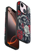 Onegif Apple iPhone 15 Plus Flower Series Magsafe Kapak - Siyah 1