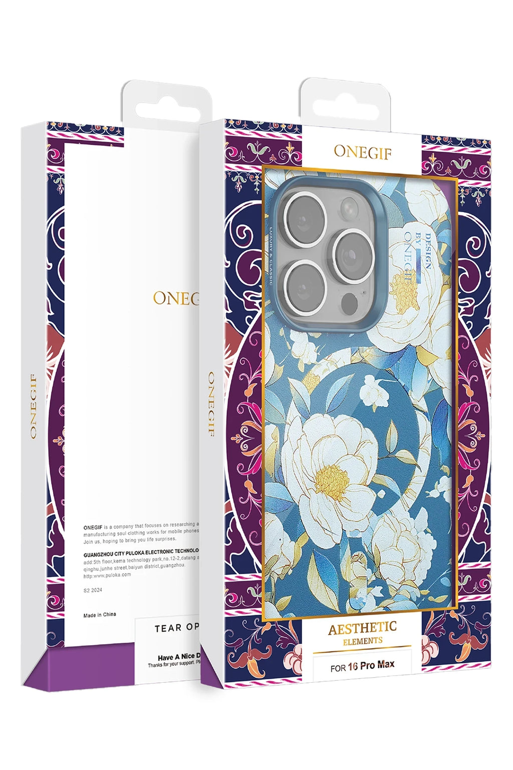 Onegif Apple iPhone 15 Plus Flower Series Magsafe Kapak - Siyah 4