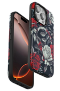Onegif Apple iPhone 15 Pro Max Flower Series Magsafe Kapak - Siyah 1