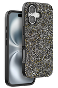 Onegif Apple iPhone 16 Plus Bright Simli Kapak - Gümüş 1