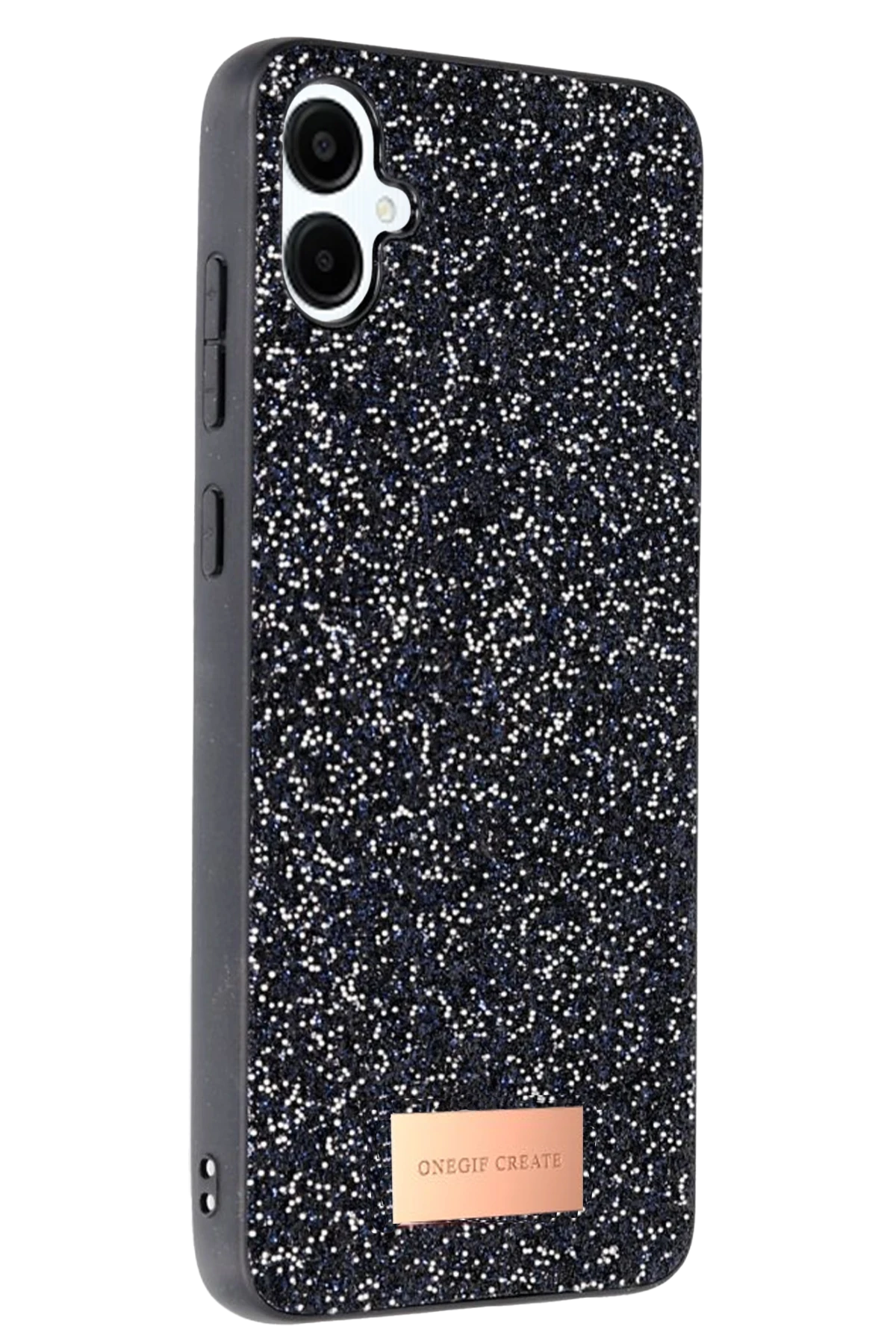 Onegif Samsung Galaxy A06 Bright Simli Kapak - Siyah 1