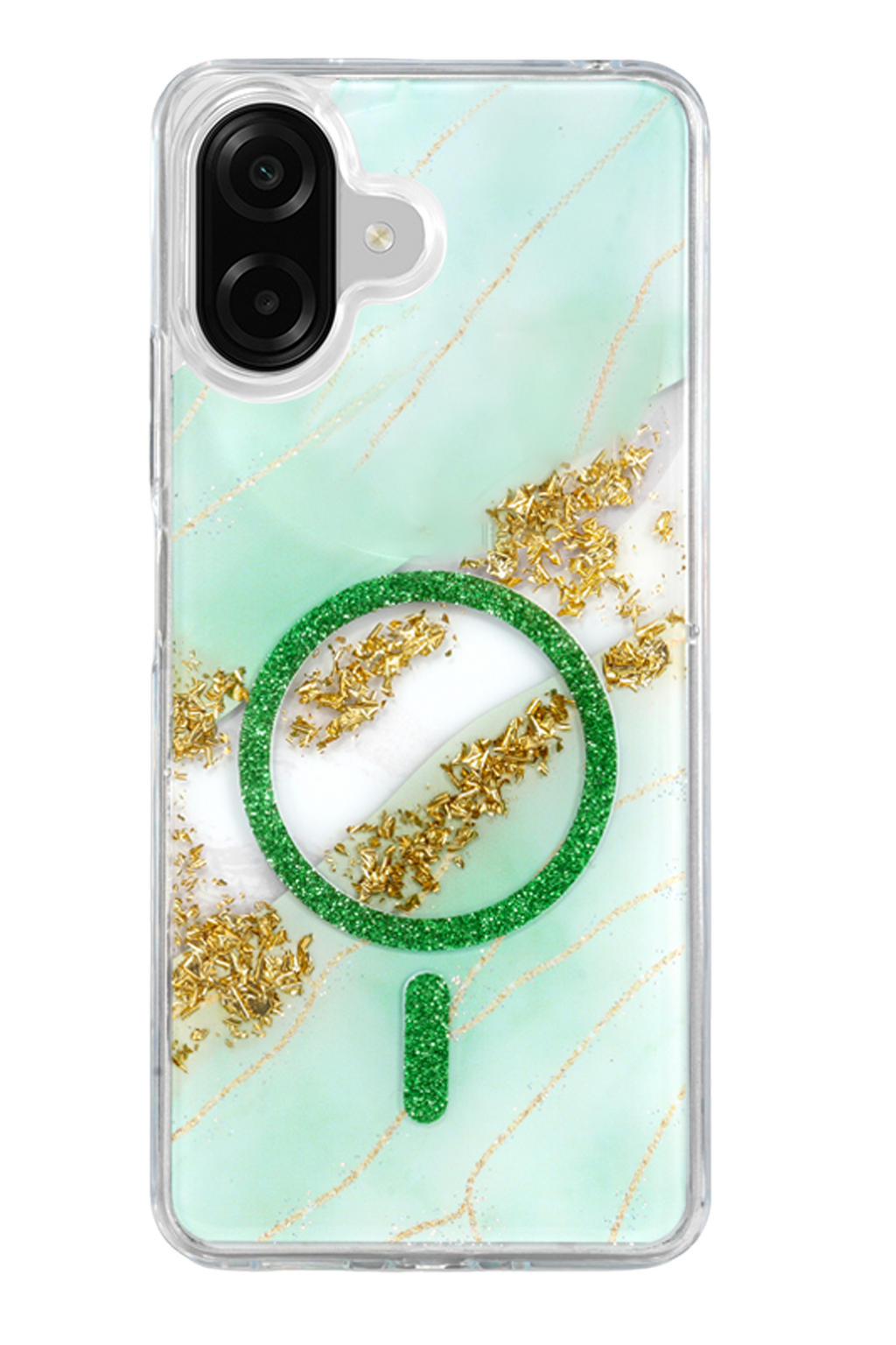 Onegif Samsung Galaxy A07 4G Lotus Simli Magsafe Kapak - Yeşil 3