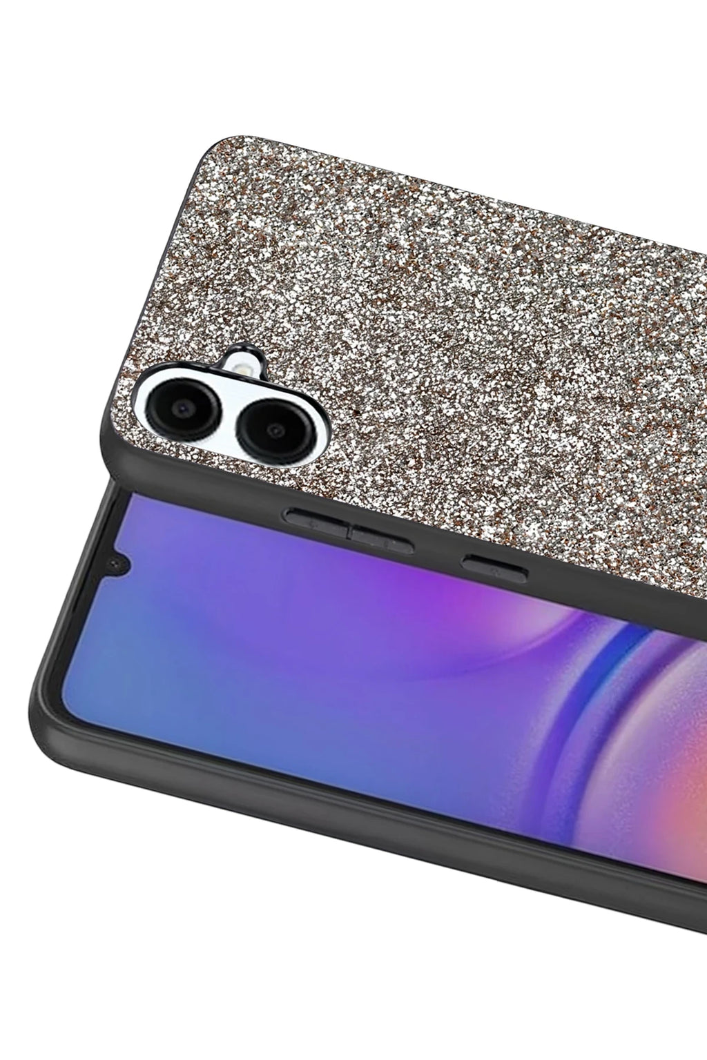 Onegif Samsung Galaxy A07 4G Bright Simli Kapak - Gümüş 2