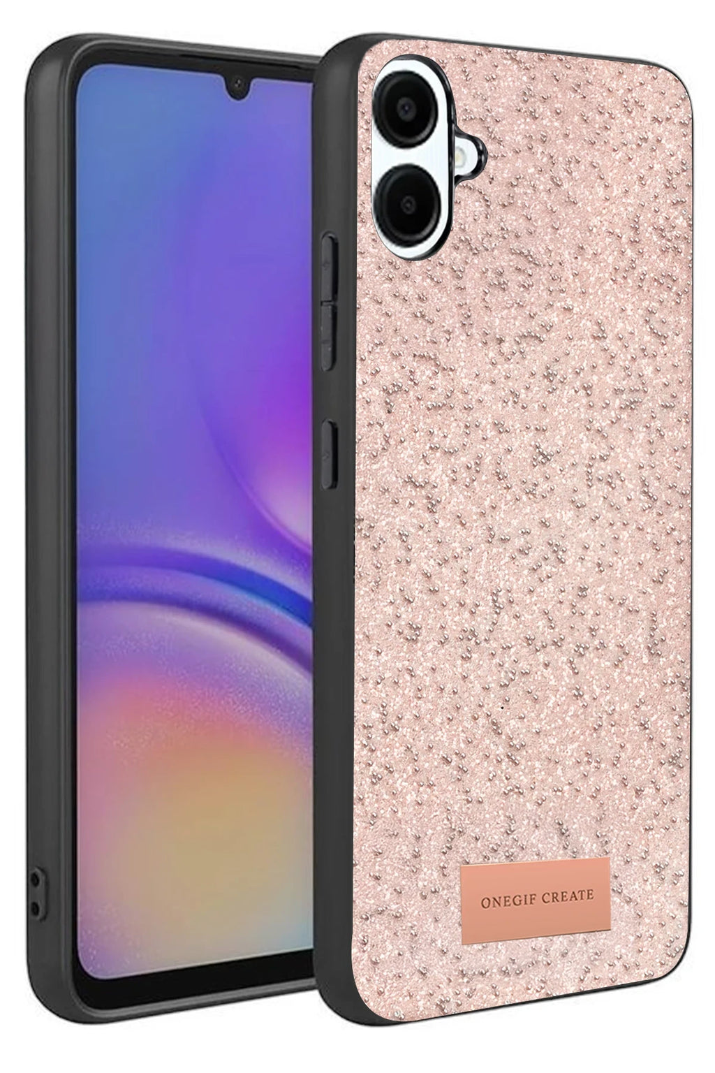 Onegif Samsung Galaxy A07 4G Bright Simli Kapak - Pembe 1