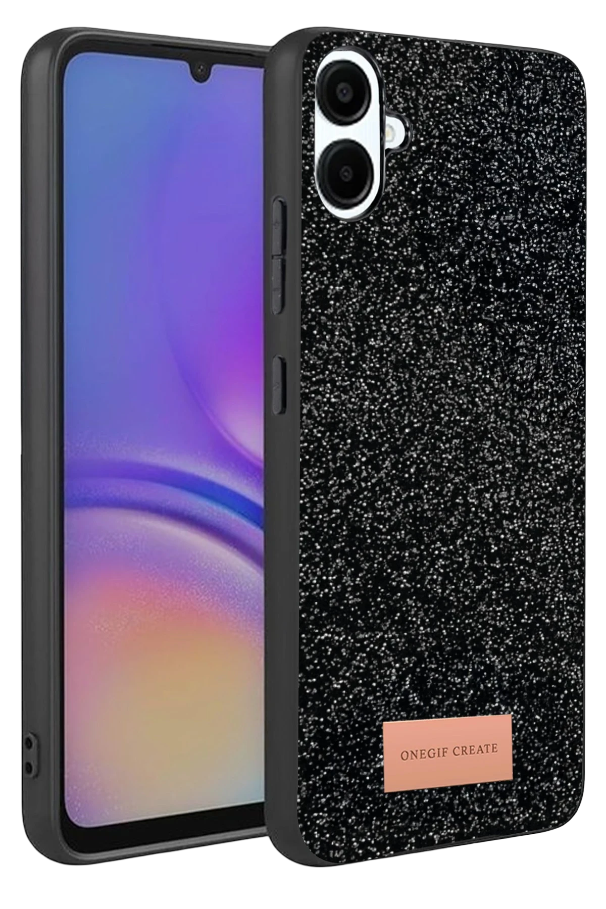 Onegif Samsung Galaxy A07 4G Bright Simli Kapak - Siyah 1