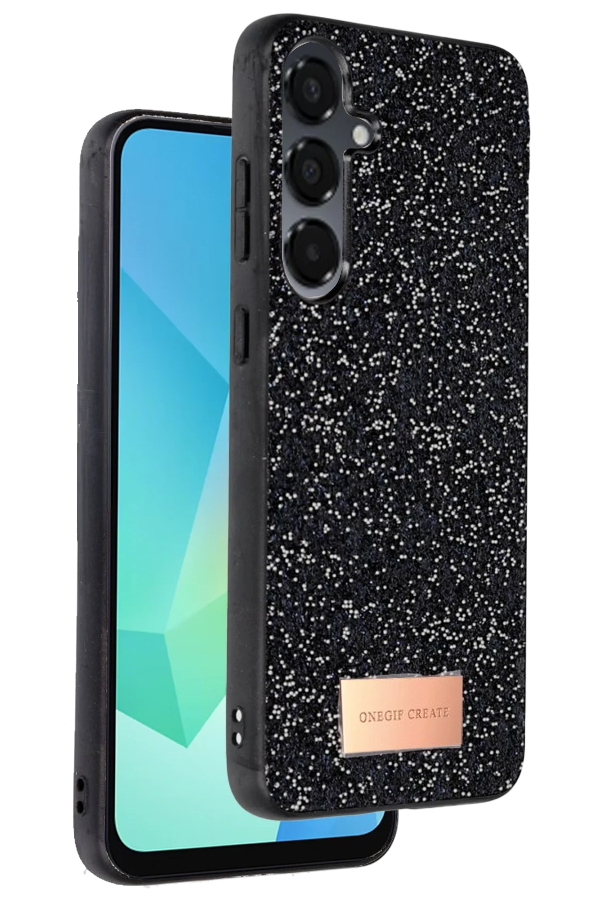 Onegif Samsung Galaxy A16 5G Bright Simli Kapak - Siyah 1