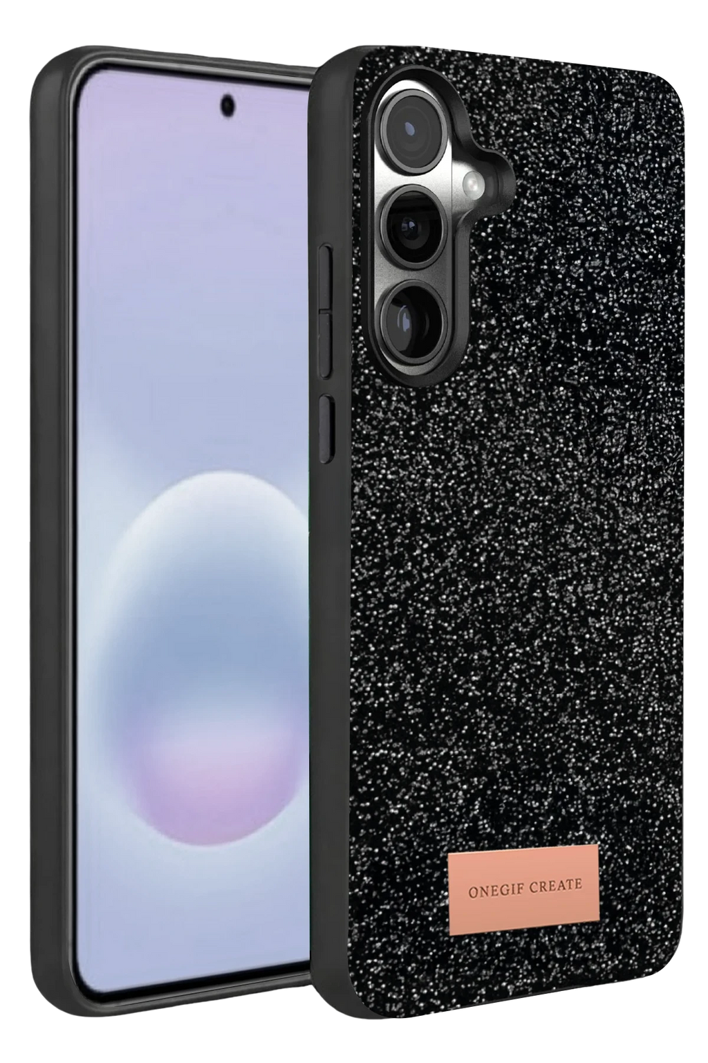 Onegif Samsung Galaxy A57 5G Bright Simli Kapak - Siyah 1