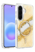 Onegif Samsung Galaxy A57 5G Lotus Simli Magsafe Kapak - Gümüş 1