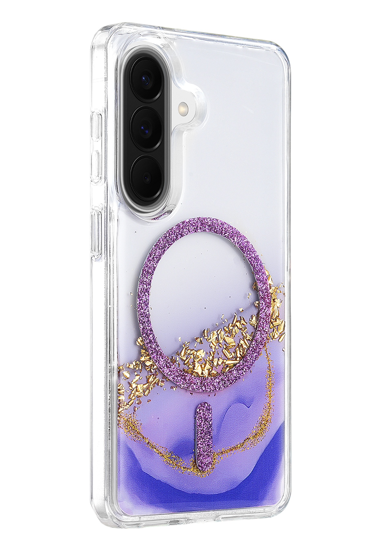 Onegif Samsung Galaxy A57 5G Lotus Simli Magsafe Kapak - Mor 2