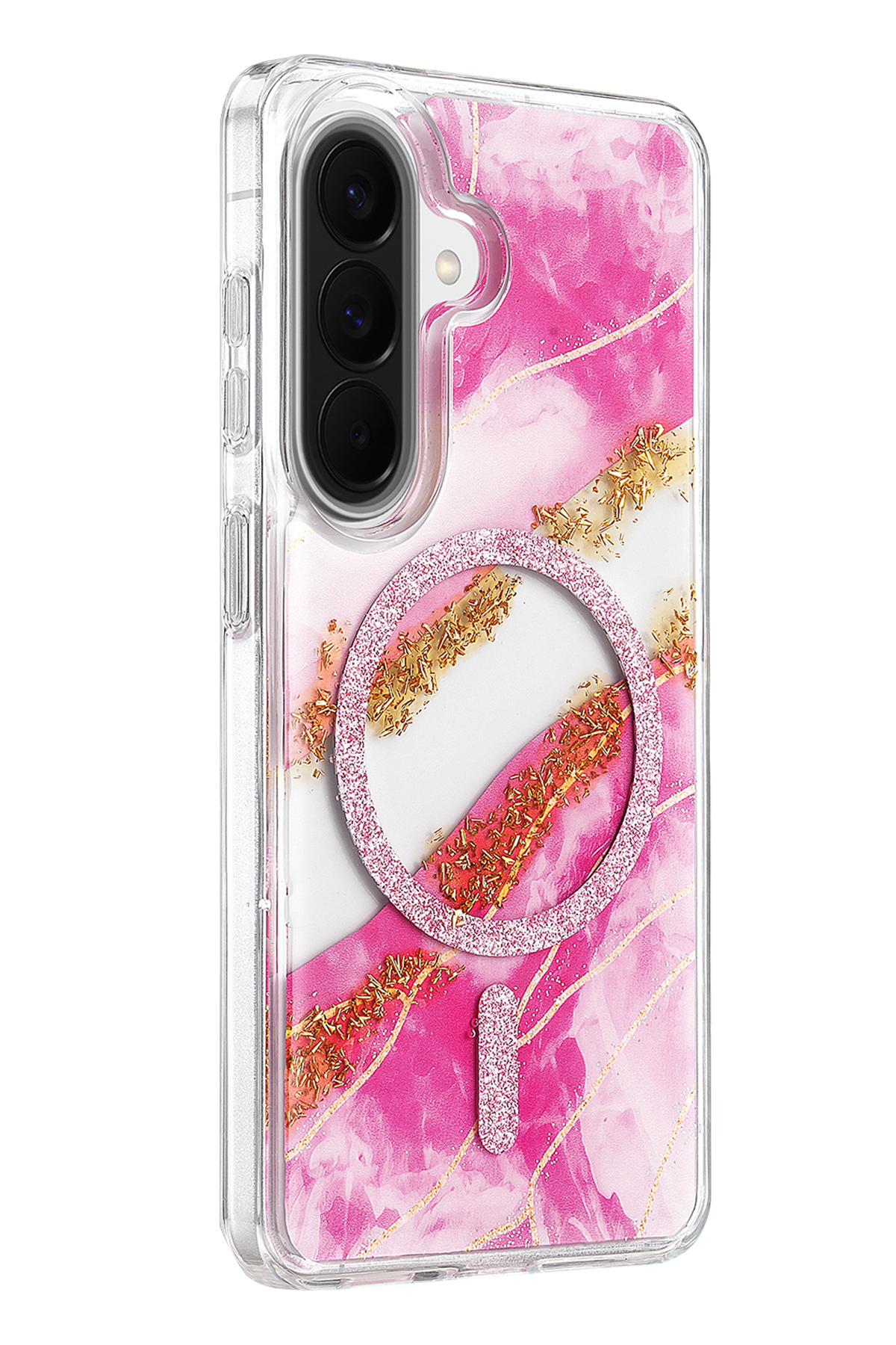Onegif Samsung Galaxy A57 5G Lotus Simli Magsafe Kapak - Pembe 2