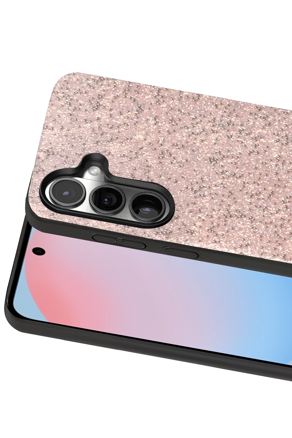 Onegif Samsung Galaxy S24 FE Bright Simli Kapak - Pembe 2