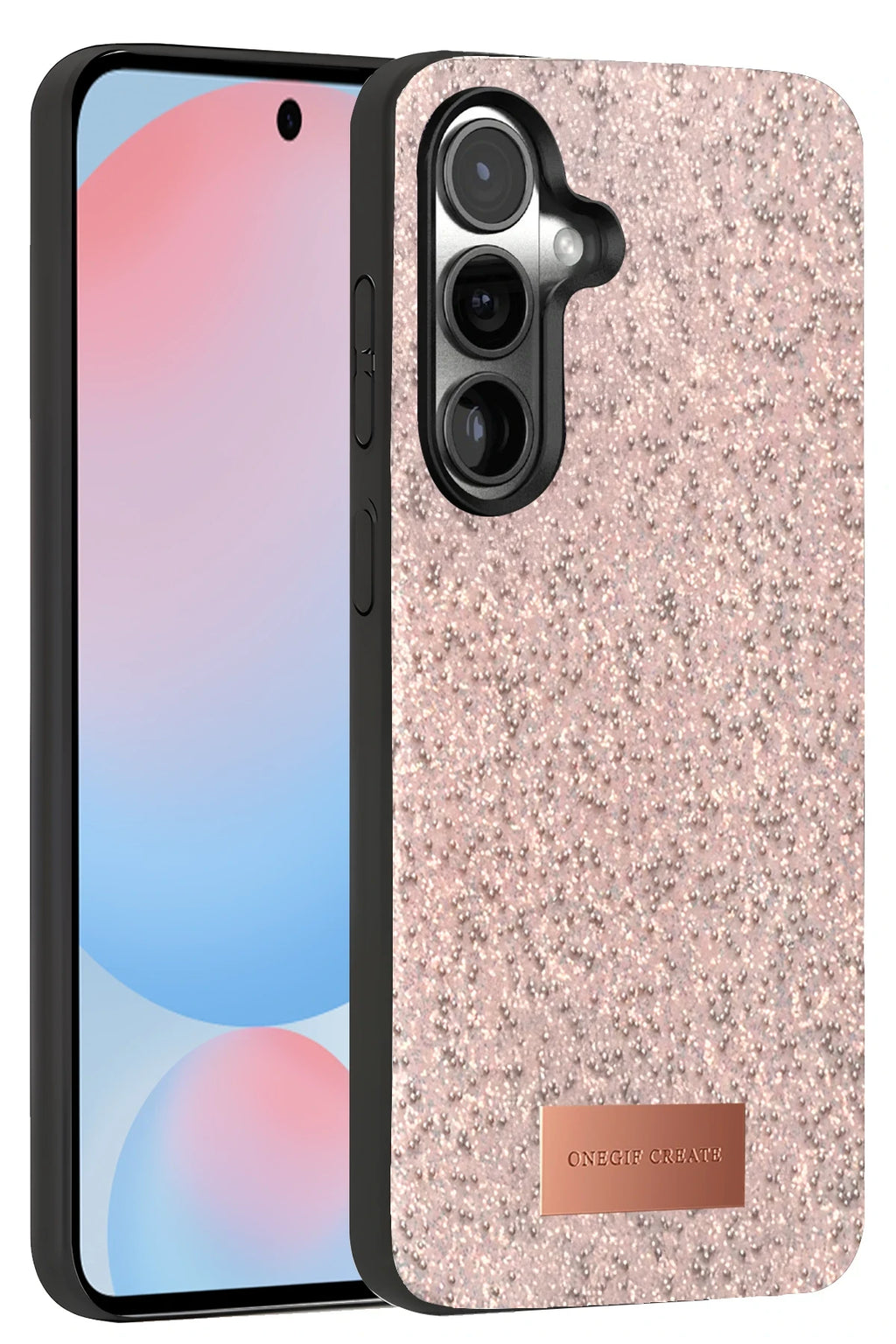 Onegif Samsung Galaxy S24 Plus Bright Simli Kapak - Pembe 1